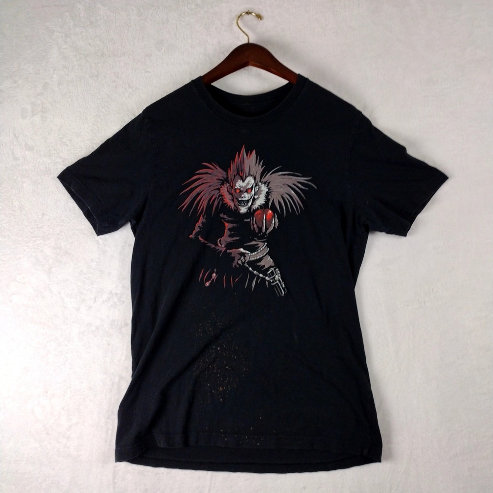 Death Note Ryuk Shinigami Apple Anime Graphic T-Shirt Black Mens Size M